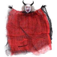 Scary Ghost Doll Pendant Haunted House Prop - Handcrafted Gauze Halloween Decoration (25x20cm)