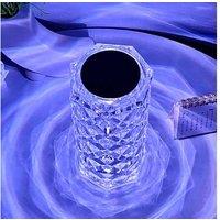 LED Rose Crystal Table Lamp - Smart Touch, 3-Colour Dimmable, Modern Small Accent Light