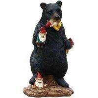 Black Bear & Gorilla Elf Garden Ornament - Resin Outdoor Sculpture
