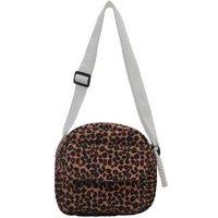 Unisex Black Vegan Leather Leopard Print Shoulder Tote Bag & Crossbody Purse - Adjustable Strap, Lightweight, Medium Size