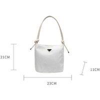 Unisex Black One-Shoulder Bucket Bag - Lightweight Everyday Crossbody Purse, 23x11x21cm