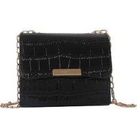 Unisex Brown Textured Crocodile Pattern Crossbody Purse - Small Square Designer Bag, Lightweight & Versatile