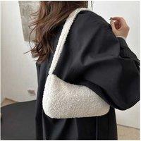 Unisex Red French Lamb Wool Shoulder Handbag - Lightweight, Dual-Purpose, Classic Colours