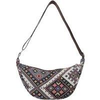 Black Retro Plaid Canvas Crossbody Shoulder Bag - Lightweight Multi-Compartment Satchel