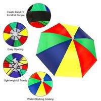 Unisex Black Unisex Polyester Fishing Umbrella Hat - Hands-Free, All-Weather Outdoor Accessory