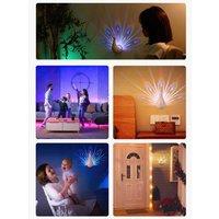 Peacock LED Projection Night Light - Wall-Mount, Remote Control, Multicolour Ambience