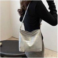 Unisex Black Trendy Plaid Canvas Crossbody Tote Bag - Lightweight, Adjustable Strap, Spacious Design