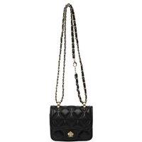 Unisex Black Mini Vegan Leather Chain Crossbody Bag - Lightweight, Adjustable Strap, Compact Design