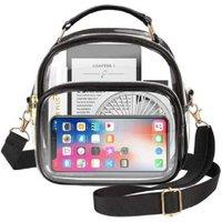 Unisex Black Transparent PVC Crossbody Messenger Bag - Lightweight, Large-Capacity, Adjustable Strap