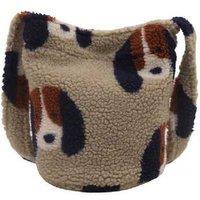 Unisex Black Fashionable Puppy Print Canvas Underarm Bag - Large Capacity Shoulder Purse