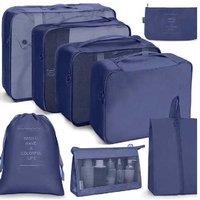 Travel Packing Cubes - 8-Piece Foldable Waterproof Storage Bags & Luggage Organiser Set