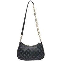 Unisex Black Retro Crescent Shoulder Bag - Lightweight Vegan Leather Handbag, Minimalist Style, 20x7x13cm