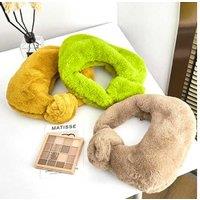Unisex Khaki Furry Plush Shoulder Bag - Lightweight Knotted Handbag, 27x20cm, Autumn/Winter Style