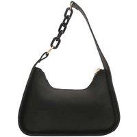 Unisex Black Vegan Leather Chain Shoulder Bag - Minimalist Crossbody Purse, Lightweight & Versatile