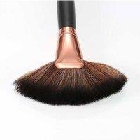 Large Fan Powder Makeup Brush - Black & Rose Gold, Soft Bristles, Precision Finish