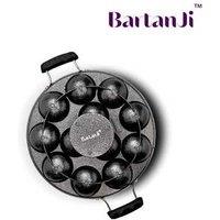 BartanJi Heavy Duty Non-Stick 12-Cavity Appam Maker Pan with Lid - Induction & Gas Compatible