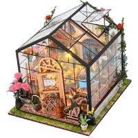 DIY Miniature Wooden Dollhouse Kit with LED Light - Creative STEM Building Set, Ages 8+, Imaginative Play