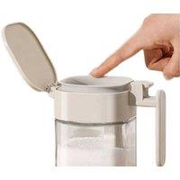 Glass Salt & Spice Container with Lid, Spoon - Clear Kitchen Condiment Jar