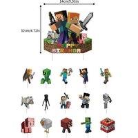 Minecraft Pixel Party Wall Banner - Multicolour Cardboard & Latex Home Decor