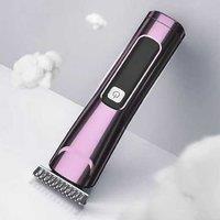 Professional Wireless Hair Clipper Set for All Hair Types - Crystal Purple, Lightweight, Salon-Quality