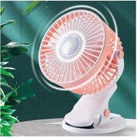 Multi-Function USB Clip Fan with Brushless Motor & Night Light - 3-Speed, Portable, Quiet