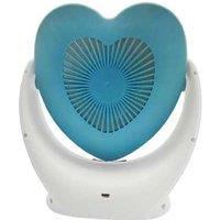3-in-1 Heart-Shaped LED Fan Makeup Mirror - Portable, USB Rechargeable & Silent Cooling
