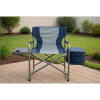 Folding Director's Camping Chair with Side Table & Cooler Bag