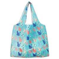 Unisex Black Large Foldable Floral Shopping Bag - Durable Fabric, Lightweight, Eco-Friendly, 46x40x26cm