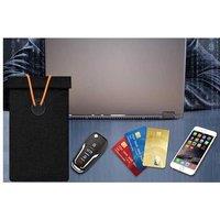 Unisex Black RFID Car Key Pouch & Phone Wallet - Oxford Cloth, Signal-Blocking, Compact Accessory