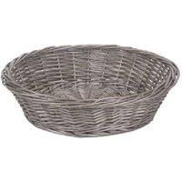 Antique Willow Wicker Round Serving Tray - Rustic Tableware, 35cm