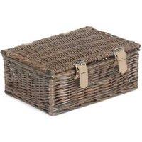 Antique Wicker Picnic Basket with Willow Handle - Portable Outdoor Dining Hamper
