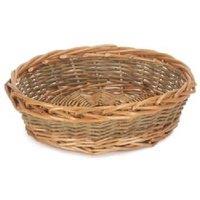 Large Round Unpeeled Willow Serving Tray - Natural Wicker Tableware, Eco-Friendly, Rustic Style