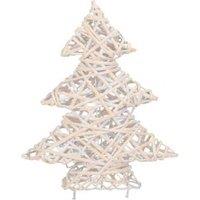 Whitewashed Wicker Artificial Christmas Tree - Handcrafted Eco-Friendly Festive Decor, 37cm
