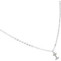 Luxenter Alphabet I Sterling Silver Adjustable Necklace with Cubic Zirconia - Personalised Minimalist Jewellery