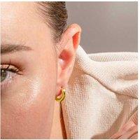 Luxenter Helali 18k Yellow Gold Mini Hoop Earrings, 13mm Polished Finish