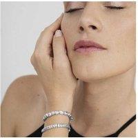 Luxenter Caspil Sterling Silver 925 Adjustable Hematite Bracelet - Minimalist Rhodium-Plated Bangle, 15-18cm