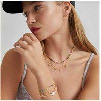 Ekhao 18K Gold-Plated Champagne Zircon Bracelet - Adjustable Cuff, 16cm, Modern Style