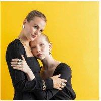 Luxenter Sethi 18ct Gold Grey Lacquer Statement Ring, 24mm Wide - Modern Women's Jewellery