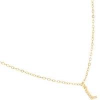 Luxenter 18k Yellow Gold Alphabet L Pendant Necklace with Cubic Zirconia - Adjustable Chain, Personalised Gift