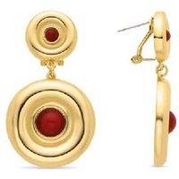 Luxenter Orche 18ct Gold-Plated Coral Statement Dangle Earrings for Women