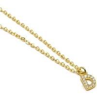 Luxenter 18k Gold Alphabet D Pendant Necklace with Cubic Zirconia - Adjustable Personalised Jewellery, 42cm+3cm