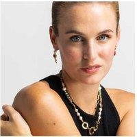 Luxenter Kany 18k Gold White Pearl Pendant Necklace - Adjustable Chain, Boho Chic Statement