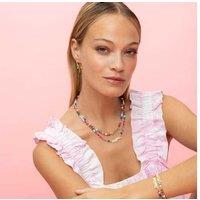 Luxenter Mama Sterling Silver 925 Gold Pendant Necklace with Multicoloured Crystals - Adjustable Chain, Lightweight, Statement Jewellery