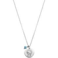 Sterling Silver & 18k Gold Blue Crystal Pendant Necklace - Adjustable Chain, Lightweight, Statement Jewellery