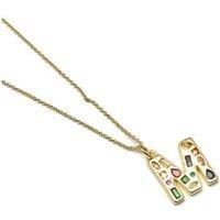 Luxenter 18k Gold Alphabet M Pendant Necklace with Multicoloured Zirconia - Adjustable Chain, Statement Jewellery