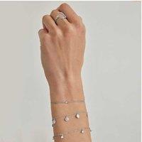 Luxenter Kisain Rhodium-Plated Silver Zircon Bracelet - Minimalist Adjustable Bangle
