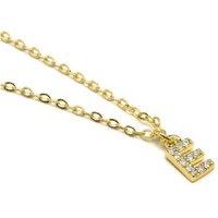 Luxenter 18k Gold Plated Alphabet E Pendant Necklace - Adjustable, Cubic Zirconia, Personalised Gift