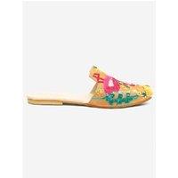 Black Women's Embellished Knotted Mules - Handcrafted Slip-On Flats