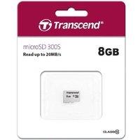 Transcend Premium 300S 8GB MicroSDHC Card - Class 10 High-Speed Storage for Home Cinema & Video Devices