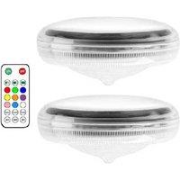 2 Pack Solar RGB Floating Pool Lights - Waterproof LED Outdoor Lighting with Remote